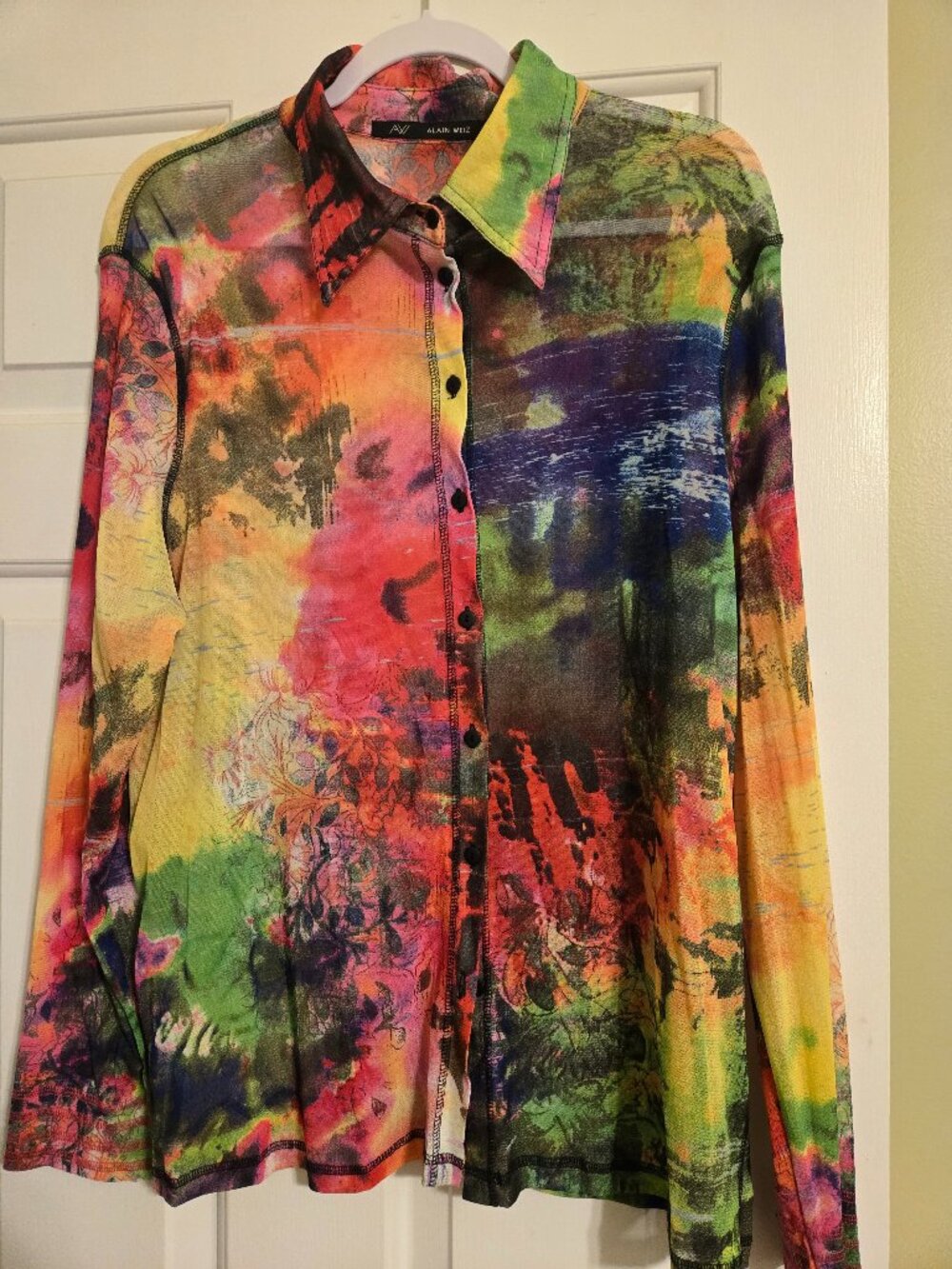Printed sheer blouse Alain Weiz. Est 2x
